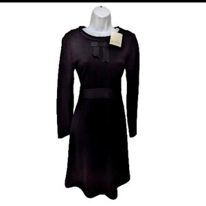 NWT LYNN Kenneth Lynn Sheath Dress 3 Faux Bow Neck Ribbon Waist Asian 60s